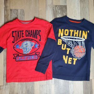 Boy Gymboree Sz 6 State Champs LS Tee & Sz S(5-6) Nothing But Net LS Tee